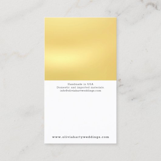 DIY Oorbel Sieraden Bow Kaart Faux Gold Swash Logo Visitekaartje (Achterkant)