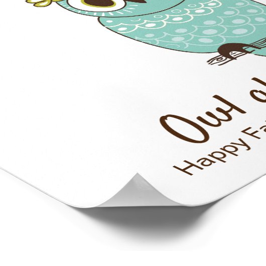 DIY Owl Vaderdag Handprint Sjabloon Poster (Hoek)