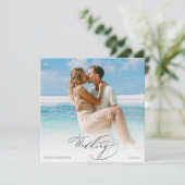 *~ DIY paar FOTO RSVP QR AR6 bruiloft Kaart (Staand voorkant)