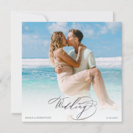 *~ DIY paar FOTO RSVP QR AR6 bruiloft Kaart