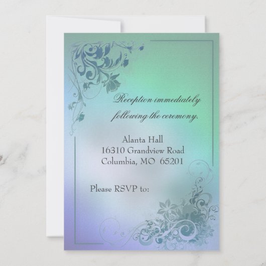 DIY Peacock Theme Weddenschap Kaart (Achterkant)