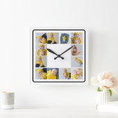 DIY persoonlijke Sjabloon voor fotocollage 12 Vierkante Klok (Huis)