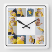 DIY persoonlijke Sjabloon voor fotocollage 12 Vierkante Klok (Voorkant)