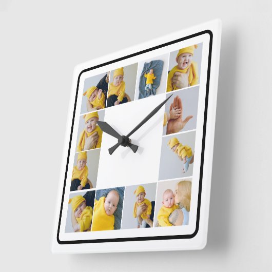 DIY persoonlijke Sjabloon voor fotocollage 12 Vierkante Klok (Hoek)