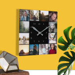 DIY persoonlijke Sjabloon voor fotocollage 12 Vierkante Klok<br><div class="desc">12 Foto en tekst Sjabloon ...  voeg gewoon uw eigen foto's toe aan deze geweldige wandklok ...  gemakkelijk te personaliseren ...  aanpasbare fotosjabloonklok uit Ricaso - perfecte cadeauideeën</div>