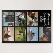 DIY pet memorial 7 afbeelding collage met naam Legpuzzel (Horizontaal)