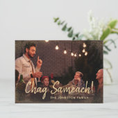 DIY Photo Happy Feast Chag Sameach Greep Feestdagenkaart (Staand voorkant)