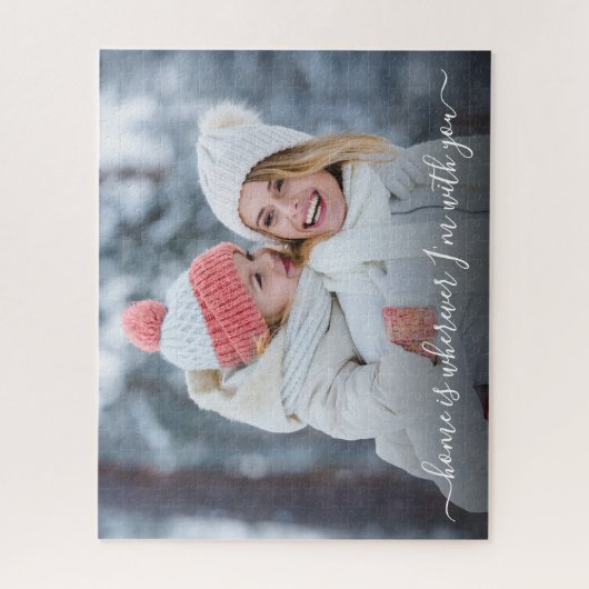 DIY Photo Home is met uw script citaat keepsake Legpuzzel (Verticaal)