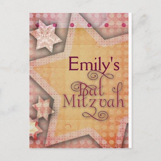 DIY Polka Dot Colorful Bat Mitzvah design Briefkaart (Voorkant)
