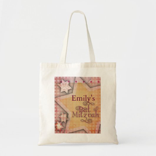 DIY Polka Dot Colorful Bat Mitzvah design Tote Bag (Voorkant)