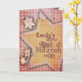 DIY Polka Dot Kleurrijke Bat Mitswa ontwerp Kaart (Gele Bloem)