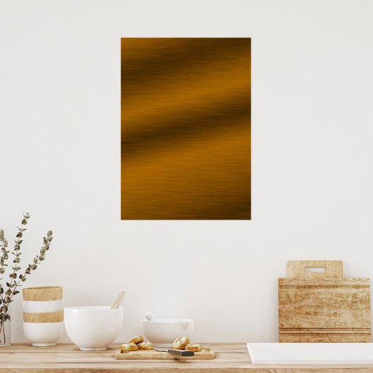 DIY-Poster met gepenselde koperen achtergrond Poster (Keuken)