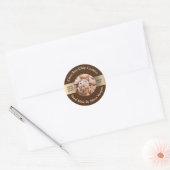 DIY-productetiket, foto, naam, informatie, bruin & Ronde Sticker (Envelop)