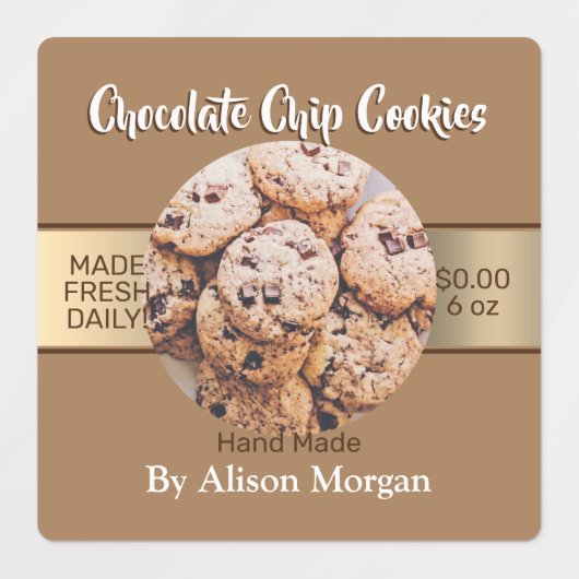 DIY Productnaam Foto Logo Info Bruin Waterdicht Labels (Design 2)