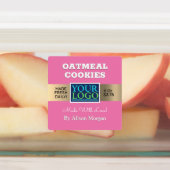 DIY Productnaam, Foto Logo Info Roze Waterdicht Labels (Aangebracht)