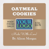 DIY Productnaam, Foto Logo Info, Tan Waterdicht Labels (Design 1)