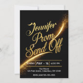 DIY PROM SEND-OFF Glinsterende Gouden Stof Luxe Kaart (Voorkant)
