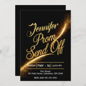 DIY PROM SEND-OFF Glinsterende Gouden Stof Luxe Kaart (Voorkant / Achterkant)