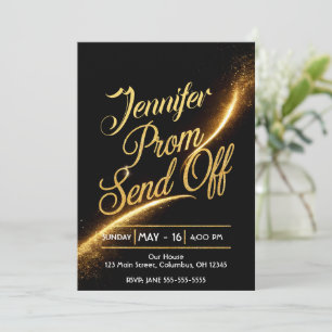 DIY PROM SEND-OFF Glinsterende Gouden Stof Luxe Kaart
