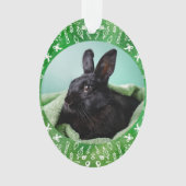 DIY Rabbit on Green Oval Christmas Ornament (voorkant)