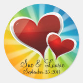 DIY Rainbow-harten Ronde Sticker (Voorkant)