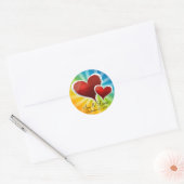 DIY Rainbow-harten Ronde Sticker (Envelop)