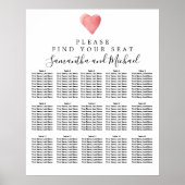 DIY Red Heart 15-tafel bruiloft Poster (Voorkant)