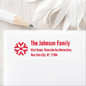 DIY Red Snowflake kerstfeestdag — Retouradres Etiket (Insitu)