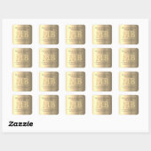 DIY retour adreslabel, geel goud Vierkante Sticker (Vel)