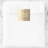 DIY retour adreslabel, geel goud Vierkante Sticker (Tas)