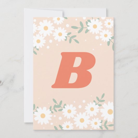 DIY Retro Daisy Letter Number Bunting Invitation Kaart (Voorkant)