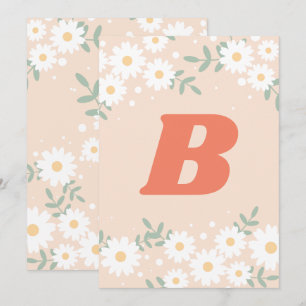 DIY Retro Daisy Letter Number Bunting Invitation Kaart