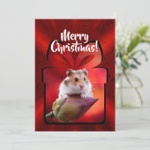 DIY Rode Lotus Kerstmis Feestdagenkaart (Staand voorkant)