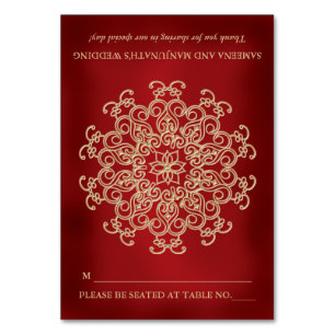 DIY Rood Goud Indische Tent Stijl Zitplaats Kaart