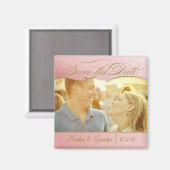 DIY Roos en Gold Photo Save the Date Magnet (Voorkant / Achterkant)