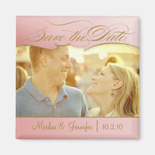 DIY Roos en Gold Photo Save the Date Magnet