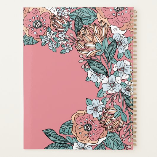 DIY Roze Bloemplanner: uw gepersonaliseerde studie Planner (Achterkant)