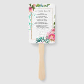 DIY Roze Pioen Bloemen Trouwprogramma Handwaaier (Achterkant)