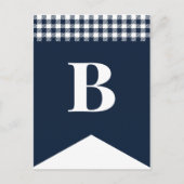 DIY Rustic Blue Plaid Letter Bunting Briefkaart (Voorkant)