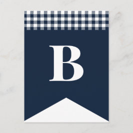 DIY Rustic Blue Plaid Letter Bunting Briefkaart