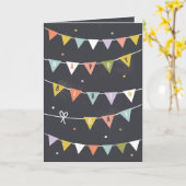 DIY Rustic Chalkboard Verjaardag bunting gevoerd Kaart (Gele Bloem)