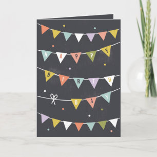 DIY Rustic Chalkboard Verjaardag bunting gevoerd Kaart