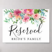DIY Rustic Pink Floral Wedding Gereserveerd Poster (Voorkant)