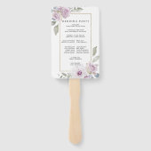 DIY rustieke Paarse bloemenbruiloft programma Handwaaier (Achterkant)