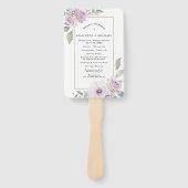 DIY rustieke Paarse bloemenbruiloft programma Handwaaier (Voorkant)