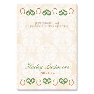 DIY Shamrock and Hearts Hoefijzer Tent Place Card Kaart