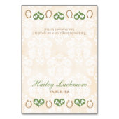 DIY Shamrock and Hearts Hoefijzer Tent Place Card Kaart (Voorkant)
