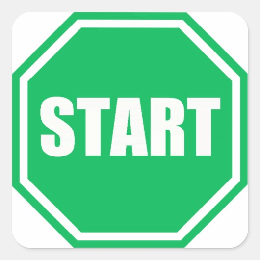 DIY St Patrick's Day Green party START-teken Vierkante Sticker (Voorkant)