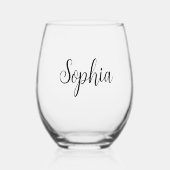 DIY Stemless wijnglas | Aangepaste tekst of naam Wijnglas Zonder Voet (Voorkant)