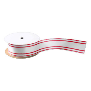 DIY Stripe & Achtergrondkleur - Rood wit Satijnen Lint